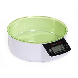 Melchioni Family Allegra WV Digital Kitchen Scales with 5 kg Bowl, Kitchen Scales with LCD Display and High-Precision Sensor, Green and White