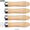 10Pcs Wooden File Handle, Safety File Handle with Metal Safety