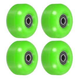PATIKIL 52mm Skateboard Wheels with Ball Bearings, 4 Pieces Road Wheels for Skateboard Cruiser Wheels Replacement 95A Green/Black