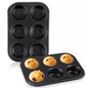ProBytes 6 Cups Metal Muffin Tray/Mould - Aluminized Steel, Non-stick,