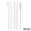 8mm AU 5X Glass Pyrex Drinking Straws Pack Bent Straight