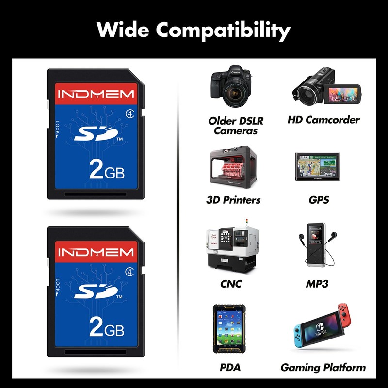 INDMEM SD Card 2GB Class 4 Compatible SLC Flash Memory
