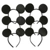 CHuangQi Mouse Ears Headband, Solid Black (Set of 12)