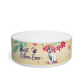 Best Devon Rex Mom Ever Happy Mother's Day Ceramic Pet Bowl for Dog Cat Cat Lover Kitten Owner Gifts 2 Sizes Feeding Bowl - 002