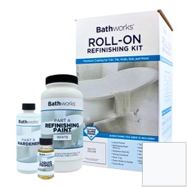 Bathworks DIY Bathtub & Tile Refinishing Kit; 20 oz; Tub; Tile; Wall Surround; Sink; Quick 24 hour dry time; High Gloss Resin Finish (WHITE)