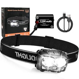 Headlamp Rechargeable LED 500 Lumen Headlamps Battery Powered Waterproof IP65 Head Lights for Forehead USB-C Rechargeable Head Lamps for Adults Head Lantern for Camping Running Cycling Fishing