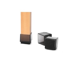 Chair Leg Caps with Felt Pads Bottom Furnigear Silicone Chair Leg Floor Protectors Square Hardwood Floor Protectors (1", Black-20 Pack)