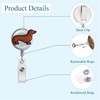 Brown Dachshund Dog Badge Reel - Cute Retractable ID Holder
