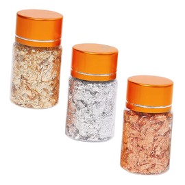 Mikinona Nail Art Foil Sticker Kit Gold Chrome Flakes Iridescent Foil Sheets Perfect for DIY Nails Festive Decor