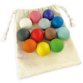 Ulanik Wooden Balls for Sorters Toddler Montessori Toys for 1 Year Old + Baby Preschool Wooden Games for Learning Colour Sorting and Counting — 12 balls