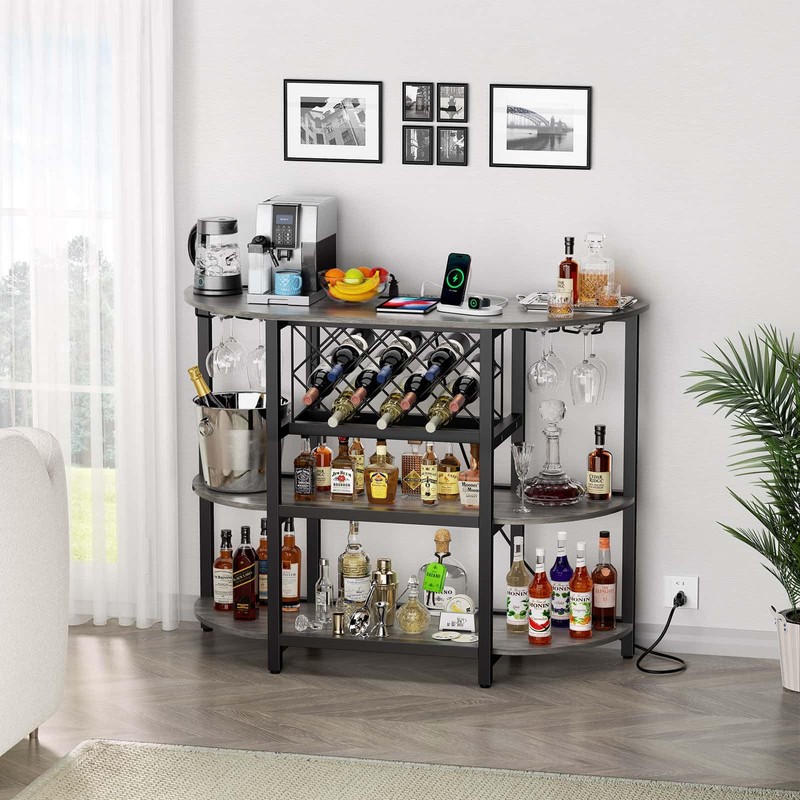 Zarler Bar Table Cabinet, Home Mini Bar Cabinet for Liquor,