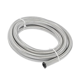 Hihaha 10Ft 6AN Braided Stainless Steel CPE Oil Fuel Gas Line Hose / 1 Pcs