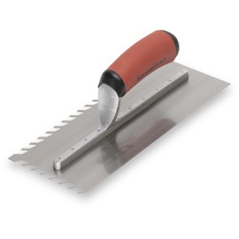 MARSHALLTOWN LayFlat Notched Trowel, 11" x 4 1/2" Blade Size, 3/8" Notch Sizes, Made In The USA, LF3811SD.