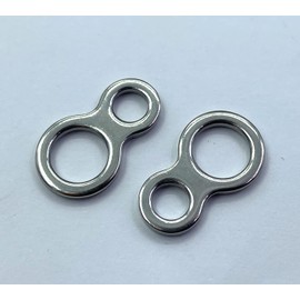 Cheerouters Heavy Duty Stainless Steel Smooth Solid Rings Forged Unbreakable Figure 8 Shape Rings Jigging Saltwater Fishing Assist Hooks Fishing Accessories Fish Tackle Swivel Connector 50/Pack (S#)