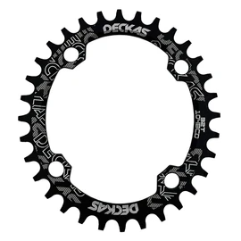 Round Oval 104BCD 32T 34T 36T 38T Narrow Wide Chainring Single Chainring for 6/7/8/9/10/11/12-Speed (Oval Black, 38T)