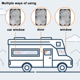 RV Door Window Shade Cover, Sunshade Privacy Screen Window Cover, Travel Trailer Motorhome Sun Shade Accessories (2pcs Black)