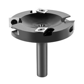 SpeTool Face Milling Cutter 12 mm Shank 75 mm Cutting Diameter Surface Milling Cutter for Wood Face Milling Cutter for Router with Reversible Plates CNC Cutter 2+2 Flutes Flat Cutter Surface Bit