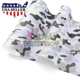 Free Tool Kit Snow White Camouflage Camo Vinyl Wrap Decal Sticker Bubble Free Self Adhseive Peel and Sticker - 60"x420" (5FTx35FT)