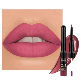 evpct 1Pcs Hot Mauve Matte Lip Liner & Liquid Lipstick Stain Makeup Set for Women, Hot Mauve Lip Liner Stain Long Lasting Waterproof Smudge Proof, Cruelty Free Lip Stick Makeup 24 hours originales, 63