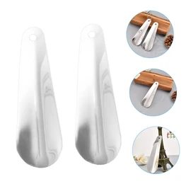 Ipetboom 2pcs Short Handled Stainless Steel Shoe Horns for Men Women Seniors Compact Lightweight Shoe Lifter for Home Travel Smooth Surface Preventing