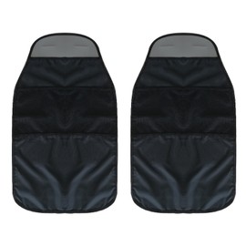 MEMOFYND Pack of 2 backrest protection pads, backrest protection for children's cars, car seat protector, car seat back organiser, suitable for height-adjustable seats (black)