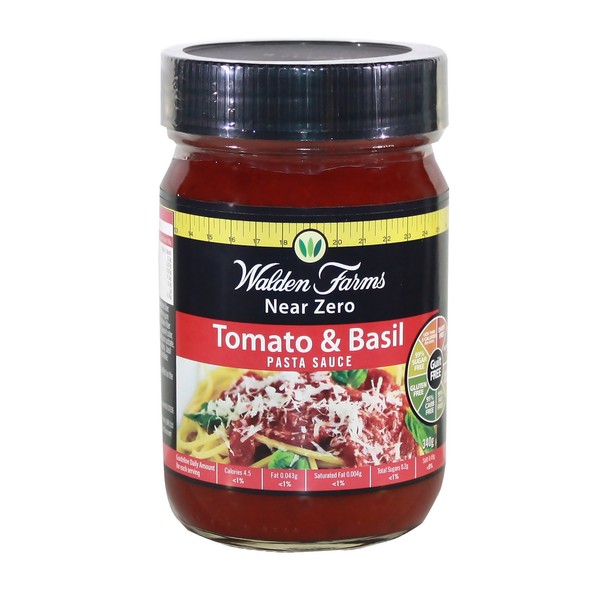Walden Farms Tomato Basil Marinara Sauce, Fresh Herbs and Spices for Bread, Cheese Sticks, Pasta, and Chicken Parmigiana, Sweet Flavor with Smooth Texture, 12 oz Jars