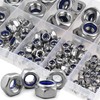 VOVCIG 182Pcs Stainless Steel Lock Nut Assortment Kit Hex Lock