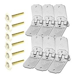 UrMarketOutlet 6 Set x Transglobal Mild Steel Roll Up End Hinge (Metallic) + Nylon Roller (2.00") Works with Freight Trailer Truck Roll Up Door