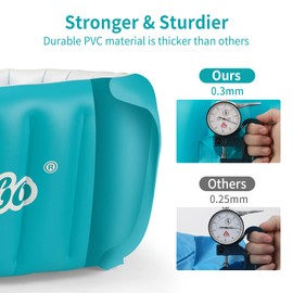 SHXKUAN Inflatable Bathing Tub for Toddler,Non Slip Safety Thick Cushion Central Seat,Portable Travel Seat Baths Baby Swimming Pool for 0-5 Year(Blue)