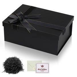 Gift Boxes with Lid, Gift Box with Lid, Black Gift Box with Bow, Rectangle Gift Box for Weddings, Christmas, Birthdays, Anniversaries Gift Packaging Box
