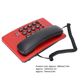 KX‑T504 Desk Telephones Landline, Multi Functional Battery Corded Telephone with Pause/Mute/Hold/Redial, for Office Hotel Living Room(red)