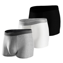 BATTEWA Incontinence Underwear for Men Washable, Reusable Leak Proof Underwear, Bladder Leak Briefs, Breathable Cotton Boxers High Absorbency 50ml,3Pack（2X-Large, 3Color）