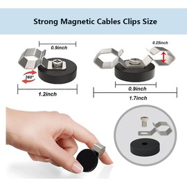 Magnetic Cable Clips Anti-Slip Cable Clips Strong Magnet Cord Holder Heavy Duty Magnetic Wire Clamps for Hanging Cables, Wire Holders for RV, Car, Workshop, Cabinet, Computer 6 PCS