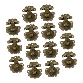 CIYODO 14pcs Vintage Buckle Latch Iron Decorative Hasp Latch for Jewelry Boxes Easy to Install Antique Box Lock for Cabinets