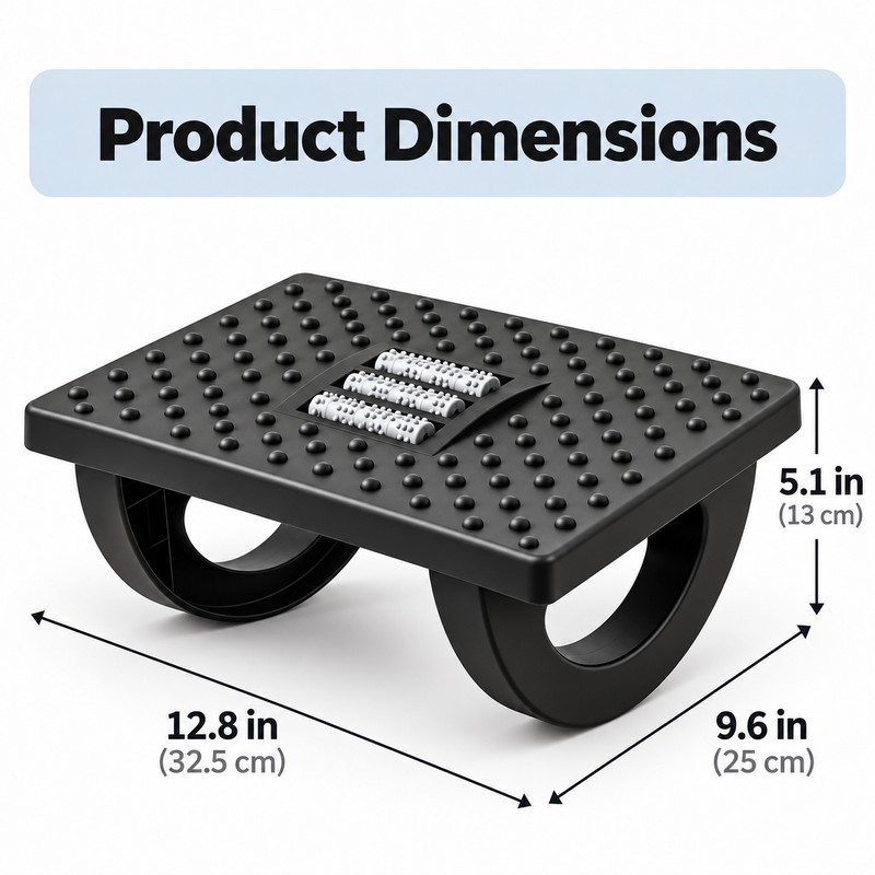 Ergonomic Rocking Footrest for Under Desk Use – Textured Massage