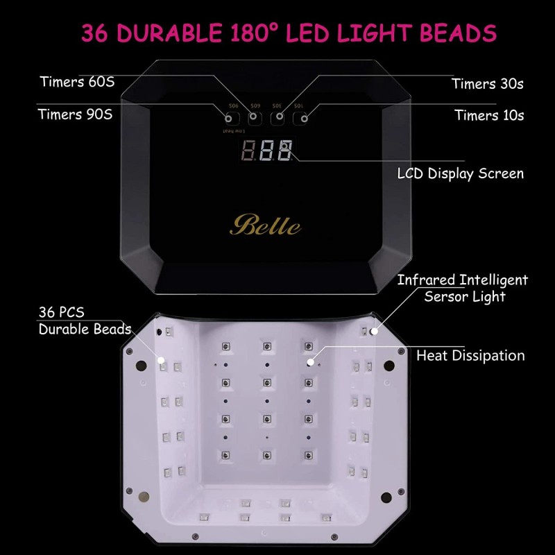 Belle WIRELESS RECHARGEABLE 54W UV/LED LAMP