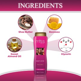 FAIR & WHITE-Miss White, Skin Brightening Body Lotion – 13.5 Fl oz / 500 ml – Moisturizing, Hydrating Lotion, Helps to Reduce pigments on: Body, Elbows, Knees and Armpits