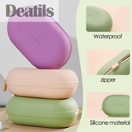 erised's bifrost Cute Silicone Waterproof Portable Makeup/Cosmetic/Toiletry Bag for Women Girls/Travel Accessories/Gym Wash Bag/Purse/Zipper Organizer Pouch/Stroage Makeup Brush&Nail Polish