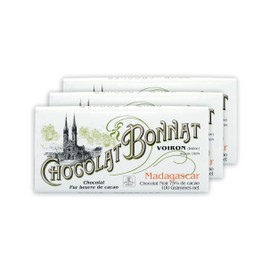 Bonnat Madagascar 75% Dark Chocolate 3 Pack - French Chocolate - Bean-to-Bar, Family Owned - Soy-Free, Gluten-Free, Vegan, Kosher - Bundle