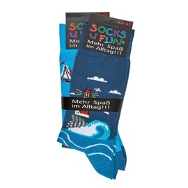 Women's Boys Girls Men's Socks (2 Pairs) Funny Colourful, Lighthouse