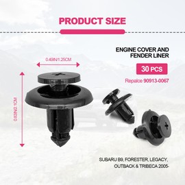 7mm 8mm 10mm Push Type Retainer Fasteners Rivets Clips Compatible with Subaru Replace for 90914-0007, 90913-0067, 90914-0051 (100PCS)