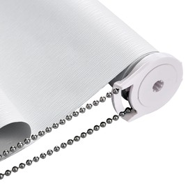 100% Blackout Window Roller Shades, Striped Jacquard Blinds with Thermal Insulated, Roll up and Down Shades, Easy Installation for Home and Office(41 x 72 inches, White)