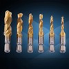 6 Piece 1/4" Hex Metric Drill Bit Set Titanium Coated