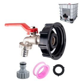 XCDMJ Ibc Outlet Tap Rainwater Tank 1000L Water Tank Tap Made of Alloy Ball Valve with 1/2 Inch Connection Ibc Adapter for S60 x 6 Water Tank Tap, Rainwater Tank Ibc Tank Accessories