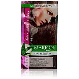 Marion Hair Dye Shampoo Bag Semi-Permanent Colour 4 to 8 Washes with Aloe and Keratin