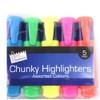 Just stationery Chunky Highlighter (Pack of 5), Blue/Green/Orange/Pink/Yellow, 4070/72