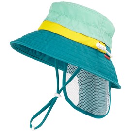 HECCEI Baby Sun Hat UPF 50+ Neck Flap Boys Girls UV Protection Summer Hat Beach Swimming Hat, Green, 0-6 months