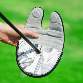 Golf Mid Half Mallet Putter Head Cover Fit for OZ.1/MEZZ.1/MEZZ.1 MAX Magnetic Closure Centre-shaft Club Protector PU Leather Leaves Printing
