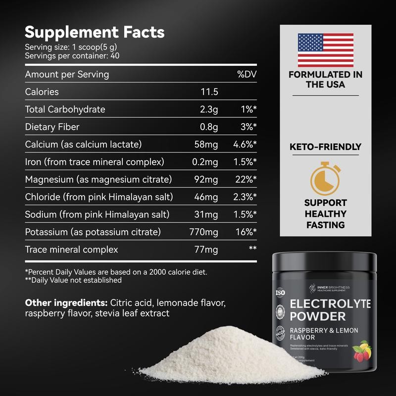 Daily Electrolyte Drink for Endurance & Energy Supplement– Raspberry &