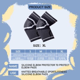 Tennis Elbow Brace for Men and Women 2 Pack Elbow Brace for Tendonitis with Gel Pad Elbow Brace Compression Support for Treatment Arthritis Workouts Weightlifting-Reduce Elbow Pain（X-Large）